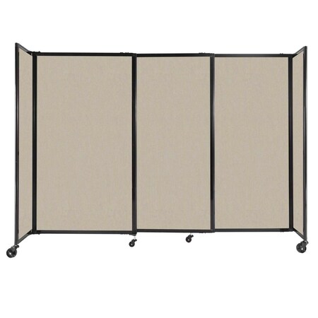 Versare StraightWall Sliding Portable Partition 7'2" x 5' Sand Fabric 1460318